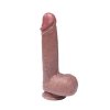 Silicone dildo with foreskin and realistic testicles 22 cm